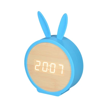 

Decdeal Kids Alarm Clock LED Digital Alarm USB Battery Operated Sound Control Clock with Temperature Display 3 Alarms Settings