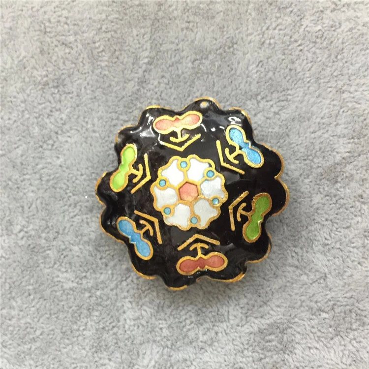 Handcrafted Colorful Enamel Filigree Large Loose Bead Chinese Cloisonne Copper Accessories DIY Jewelry Making Necklace Pendants