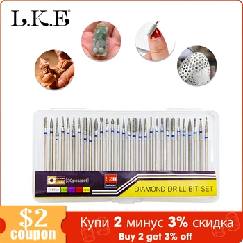 

LKE Cutter For Manicure Diamond Nail Drill Bit Set Milling Cutter Rotary Cutter Clean Files for Electric Nail Drill Accessory