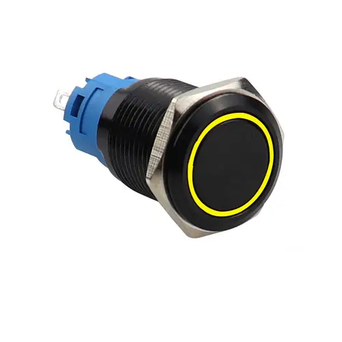 Black Push Button Switch 12/16/19/22mm Waterproof Illuminated Led Light Metal Flat Momentary Switches with Power Mark 5V 12V 24V - Image 12