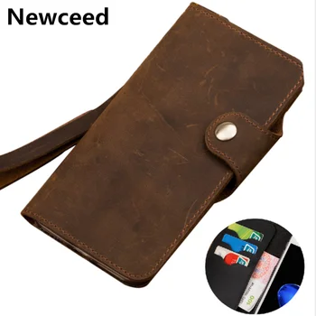 

Crazy Horse Genuine Leather Lanyard Wallet Flip Case For OPPO Reno Ace/OPPO Reno/OPPO Reno 2 Flip Case Credit Card Money Slot