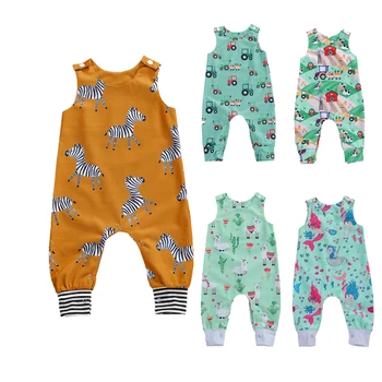 Citgeett Summer Newborn Baby Boys Girls Cotton Romper Sleeveless Button Jumpsuit Playsuit Overalls Casual Outfits 1