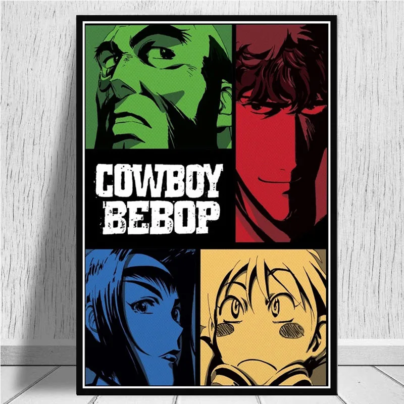 NT319 подарок для детей ковбой Bebop Japam Аниме Комикс плакат печать маслом холст настенная Картина декор для гостиной дома комнаты - Цвет: Белый