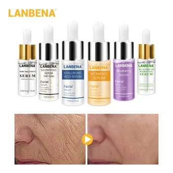 

LANBENA Serum Series Vitamin C Hyaluronic Acid Skin Care Blackhead Remover Anti Aging Whitening Cream Shrinnk Pores Anti Winkles