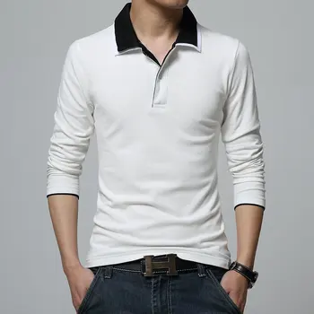 

Business Casual Autumn Winter Polo Shirt Men 2018 Slim Fit Long Sleeve Polo Shirt Men Solid Anti-Pilling Polo Homme