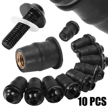 

10PCS Motorcycle M5 5mm Metric Rubber Windscreen Fairing Well Nut Windshield Screw For Auto Motorbike Off-road