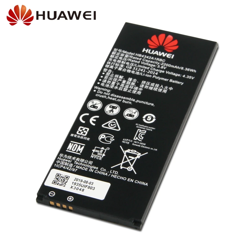 Huawei оригинальная замена Батарея HB4342A1RBC для huawei y5II Y5 II 2 Ascend 5+ Y6 honor 4A SCL-TL00 5A LYO-L21 2200 мА-ч