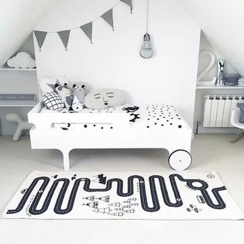 

Nodic Kids Play Mat With Track Cotton RugsRectangle Floor Rugs For Boy Room Decor Baby Kids For Boy