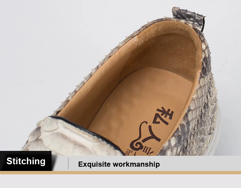 Fashion embroidery pattern Python skin Quality Handmade Leisure Shoes for men bespoke Light luxury sneakers Flat sport shoes