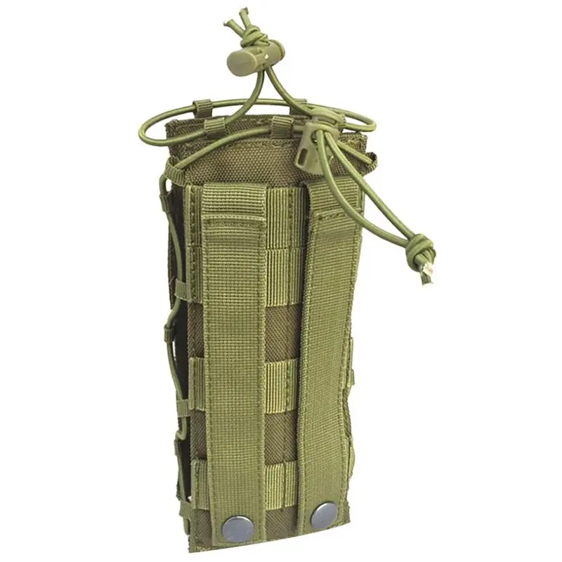Тактика держатель бутылки питьевой бутылки мешок нейлон Molle держатель бутылки воды Прочный для езды на велосипеде Бег Спорт на открытом воздухе-зеленый