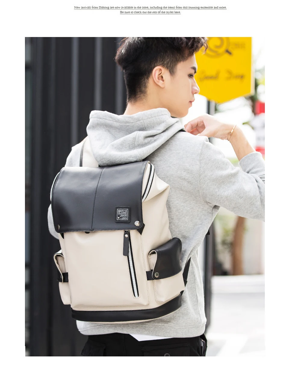 Teenagers Backpack Girls Boys Student School Bagpack Waterproof USB Charging Men Back Pack Male PU Leather Laptop 15.6 Women Bag (16)