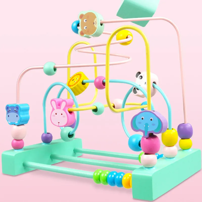 

Beilaluna Wooden Math Toy Counting Circles Bead Abacus Wire Maze Roller Coaster Montessori Educational For Kids