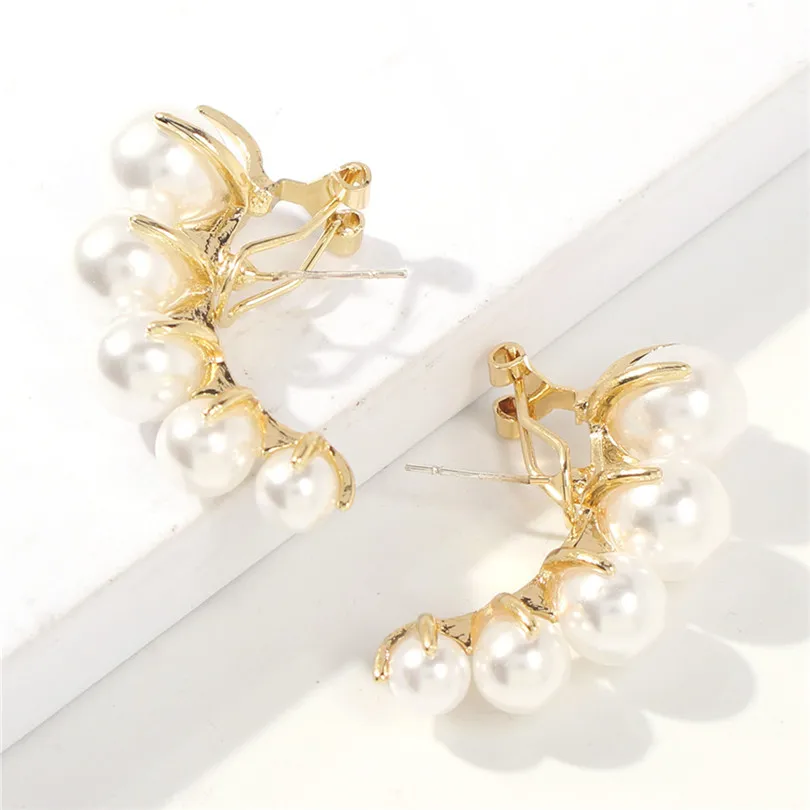 Simple Earrings Pearl Metallic Outer Irregular Shape Earrings For Women Acrylic Earrings Jewelry Boucle D`Oreille Femme 30AUG202