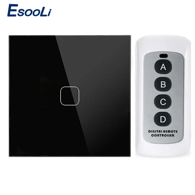 

Esooli Touch Switch 1 Gang 1 Way ,Smart Home Wall Switch, Touch Light Switch,Wireless Remote Control smart light switch 220V