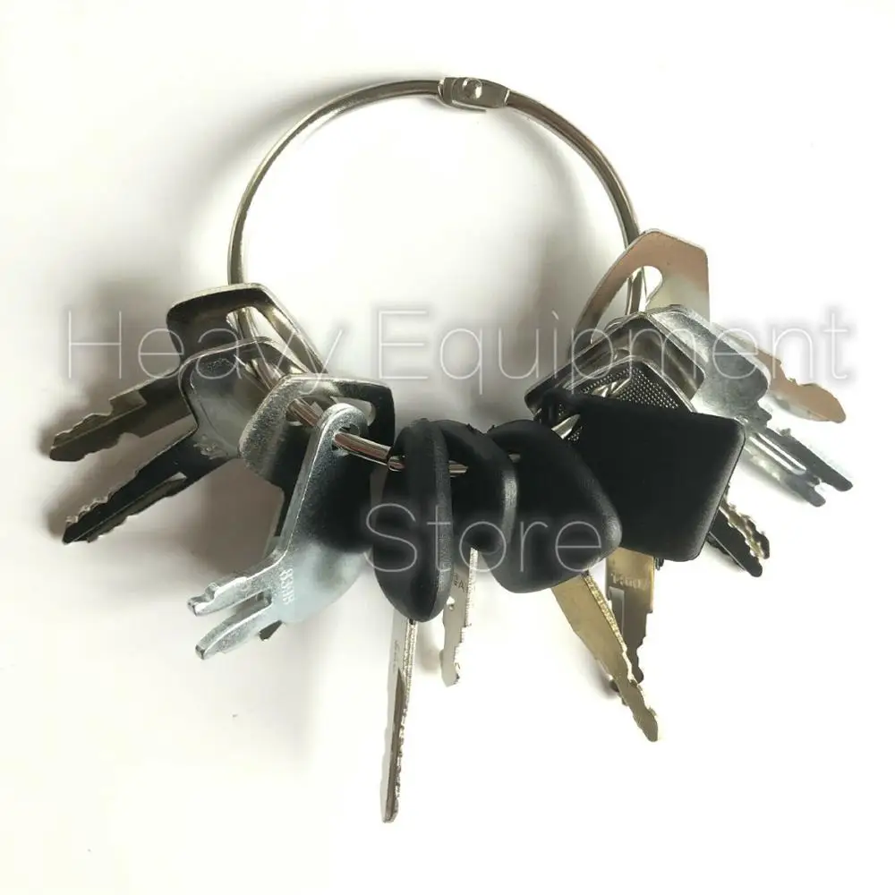 

12 Keys Heavy Equipment Construction Ignition Key Set For Caterpillar Case JCB Hitachi Komatsu For Kobelco Kubota Takeuchi