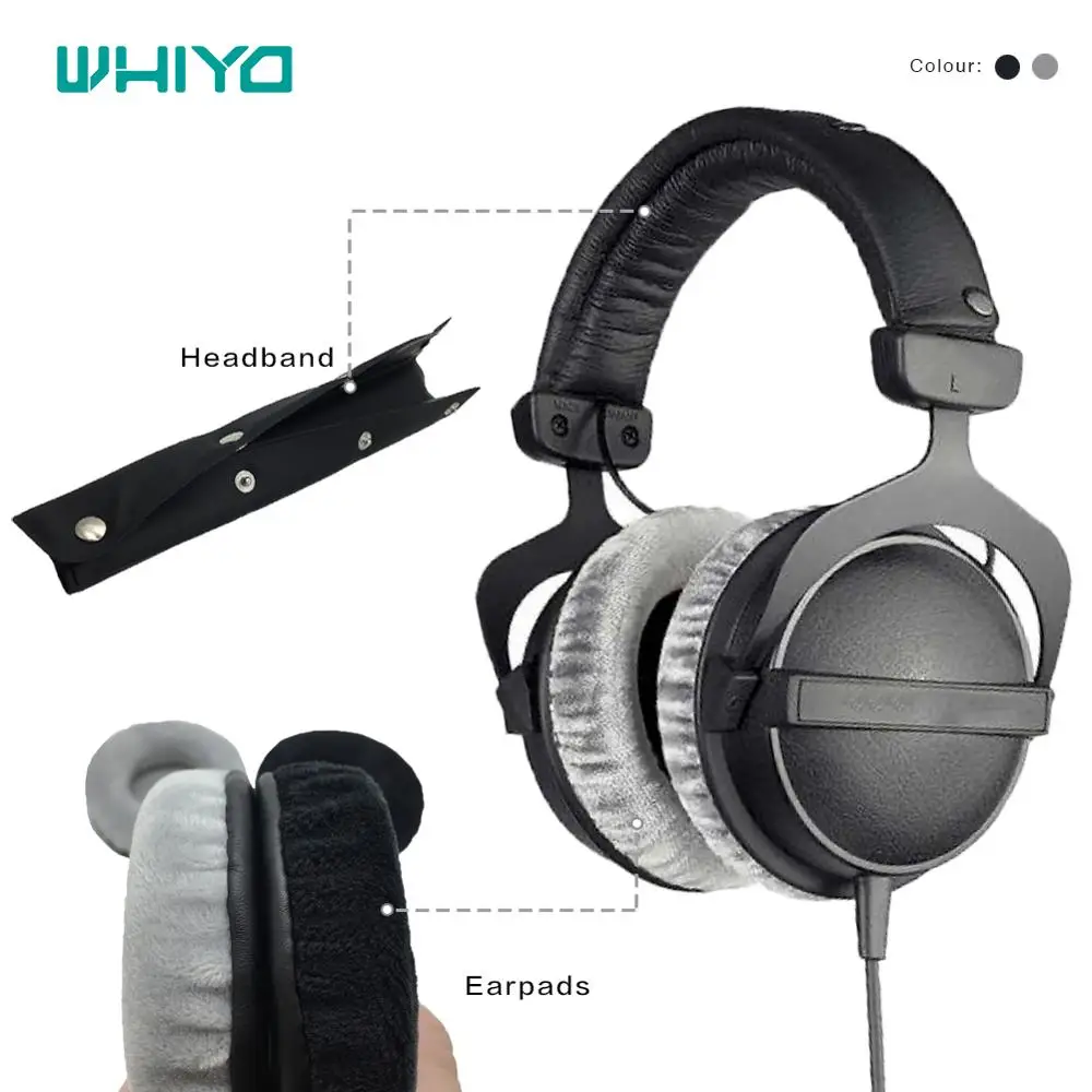 

WHIYO 1 Set of Replacement Headband & EarPads for Beyerdynamic DT770 DT880 DT990 Earphones Cushion Bumper Cover Cups Ear pad #