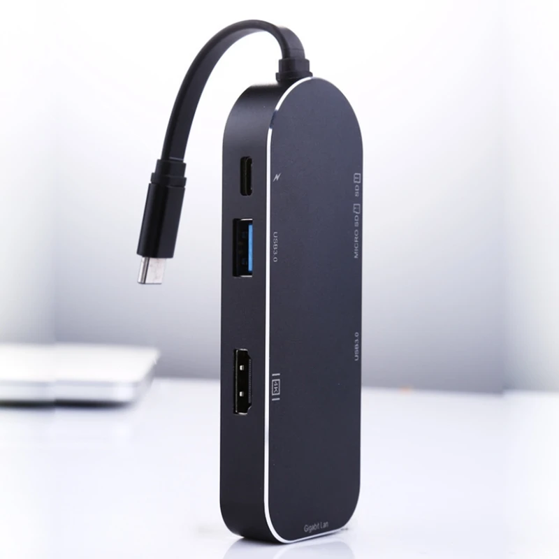 Тип C для Ethernet Rj45 1000 Мбит/с Hdmi 4 к Otg Устройство для чтения карт SD TF Usb3.0 концентратор конвертер с Pd Тип C зарядное устройство адаптер