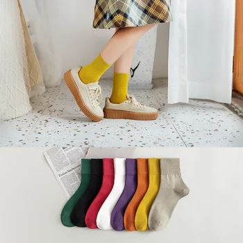 

Fashion Long Crew Cotton Women Socks Elastic Casual Colorful Socks Female Comfortable And Breathable Socks Girls