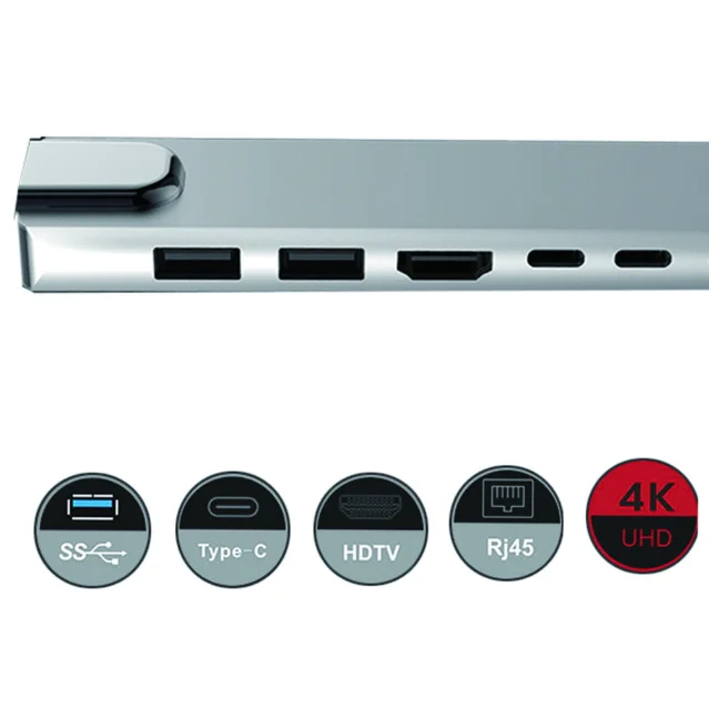 6 в 1 Usb C Hdmi многопортовый концентратор адаптер type-C адаптер Hdmi 4K Usb 3,0 линия зарядки многопортовый тип-c адаптер