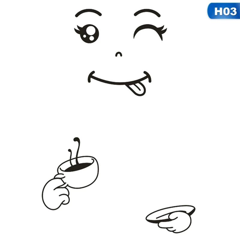 Smile Face стикер на стену Happy Delicious Face наклейки на холодильник для украшения мебели художественный плакат своими руками ПВХ