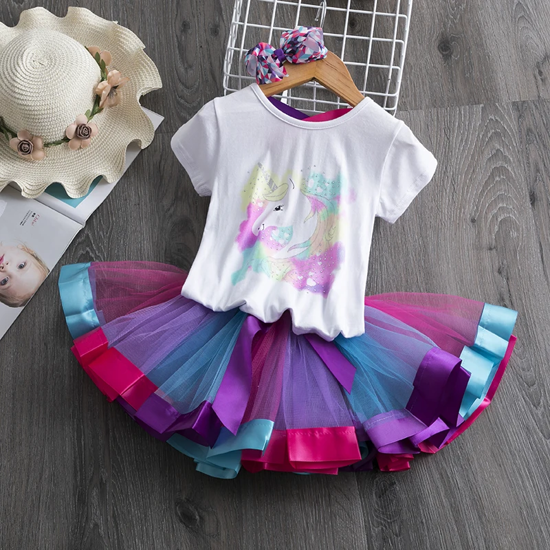 Unicorn Princess Tutu Rainbow Sequin Dress