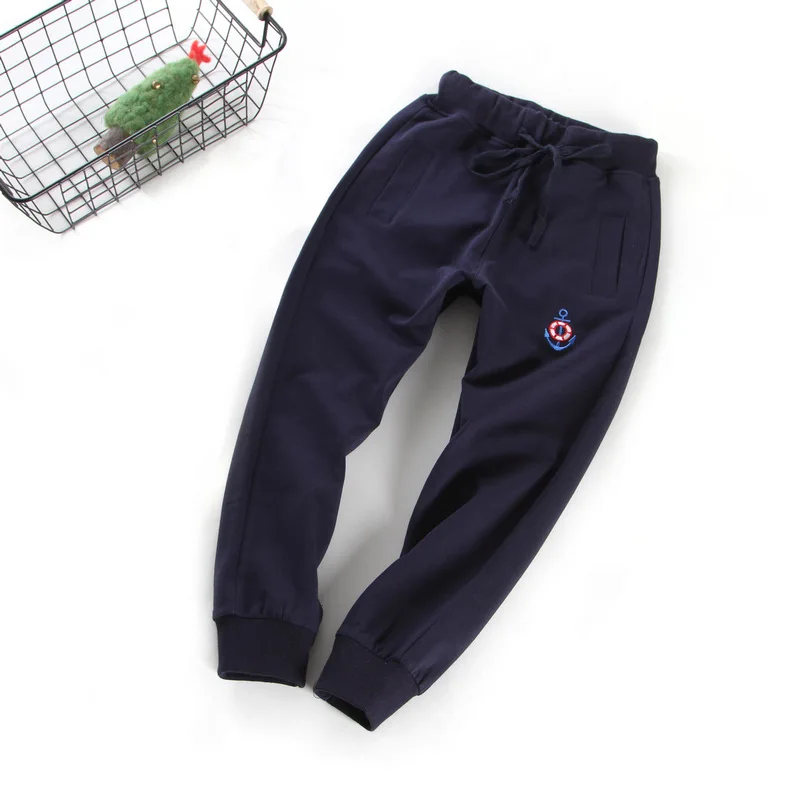 Новая стильная осенняя одежда, детские осенние штаны с гусеничным принтом, топ с завязками для мальчиков, брюки, 110-150