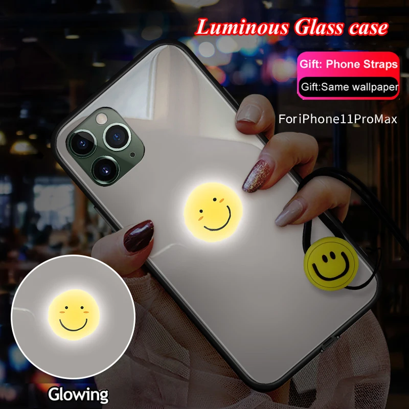 baisexiaolian Для iPhone/11 11 Pro Max X XR XS Max чехол животных Женщина-кошка собаки для маленького мальчика и девочки световой закаленное Стекло чехол для телефона чехол s+ Стекло пленка - Цвет: baisexiaolian