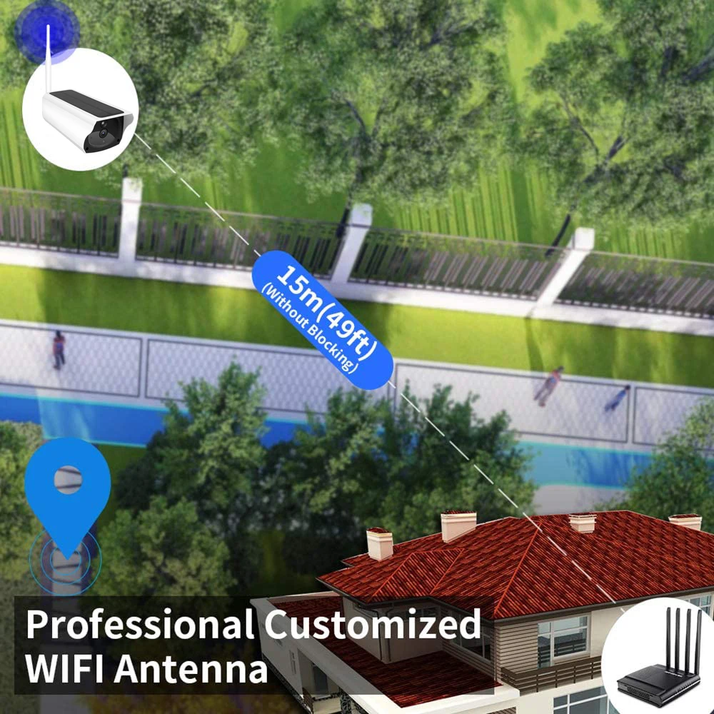 IP камера на солнечной батарее 1080P Wi Fi с датчиком движения|Камеры видеонаблюдения|