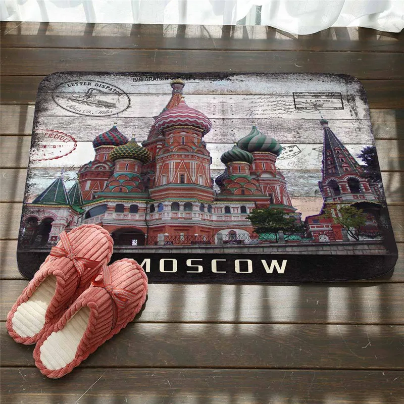 

Living Room Floor Mat Rug Tapete Flower Tree Bird Pattern Anti-Slip Carpet Door Mat Doormat Outdoor Kitchen 40*60cm
