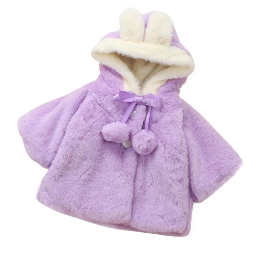 Осенне-зимнее пальто с капюшоном для девочек хлопковая куртка-накидка для маленьких детей плотная теплая одежда с рукавами три четверти мягкая верхняя одежда и 7