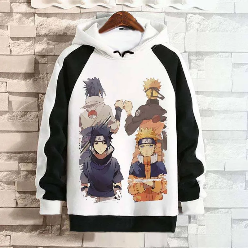  Autumn Harajuku Hoodies Naruto Print Sweatshirt Hip Hop Streetwear Winter High Street Hoodie Male C