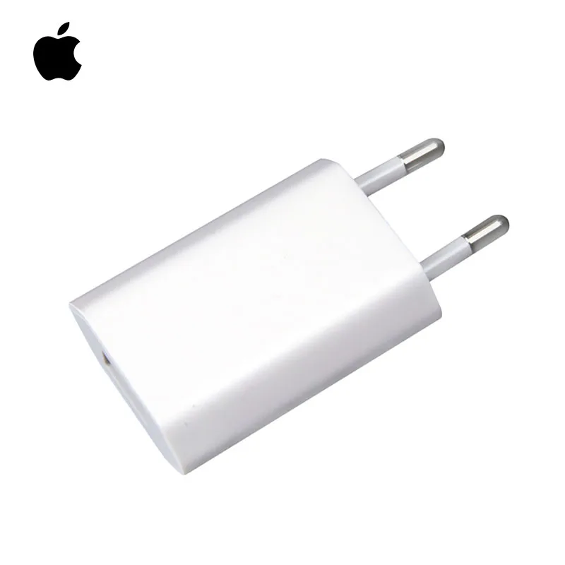 Apple, USB зарядное устройство, штепсельная вилка европейского стандарта, преобразователь переменного/постоянного тока, 5 Вт, настенное зарядное устройство, европейская штепсельная вилка, адаптер для iPhone 11/5/6/6s/7/XS - Тип штекера: Европейский Союз (ЕС)
