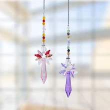 Набор из 2 предметов H& D, Хрустальный Ангел-хранитель, радужные праздничные украшения, украшения для рождественской елки, свадебный сувенир