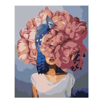 

DIY Paint By Numbers for Adults Portrait No Frame Girl Paint By Number Canvas Painting Kits Home Decoration