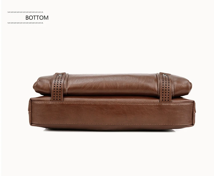 Men Leather Black Briefcase Business Handbag Messenger Bags Male Vintage Shoulder Bag Men's Large Laptop Travel Bags_voghion.com