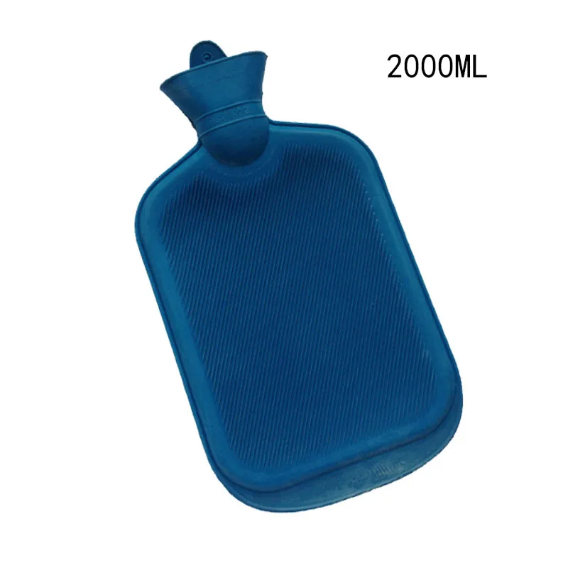Dozzlor, 2000 мл, толстые грелки для рук, для девушек, карман для рук, для ног, сумка для горячей воды, портативная, Резиновая, зимняя, теплая, бутылка для воды - Цвет: 2000ML blue