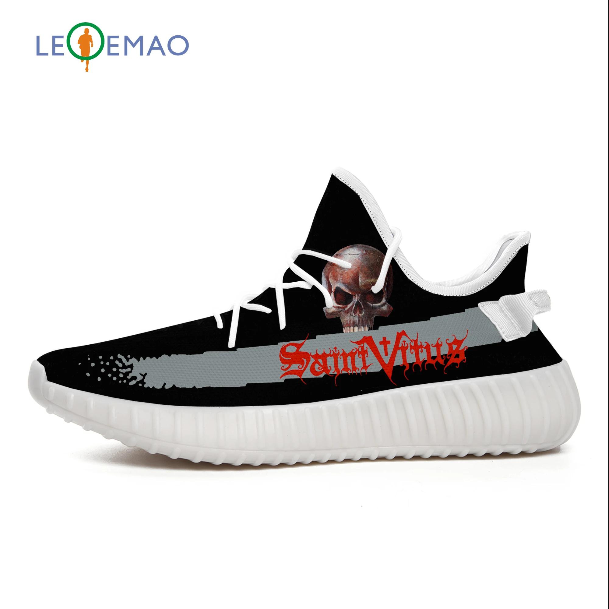 

Saint Vitus Heavy Metal Band Custom Yeezys Boost 350 V2 Walking Shoes Mesh Flyknit Breathable Men Women Sock Sneakers