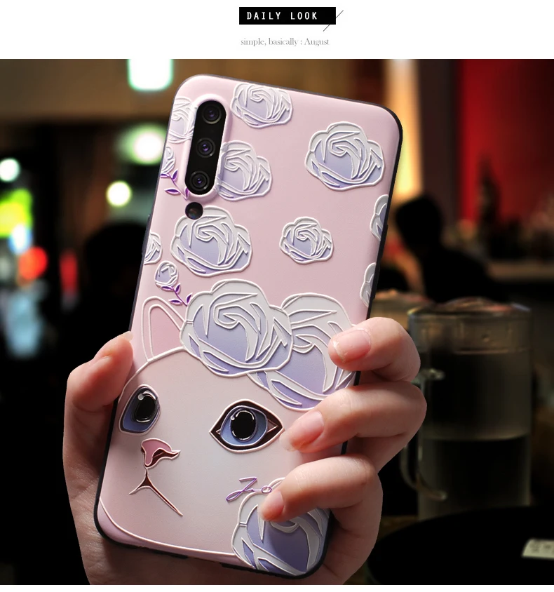 Силиконовый чехол для XiaoMi 9, защитная задняя крышка для XiaoMi 9SE, чехол для телефона для XiaoMi 9 9SE - Цвет: 9SE pink cat
