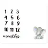 Baby Monthly Record Growth Milestone Blanket Newborn Cute Animal Pattern Cloth Dropshipping 5