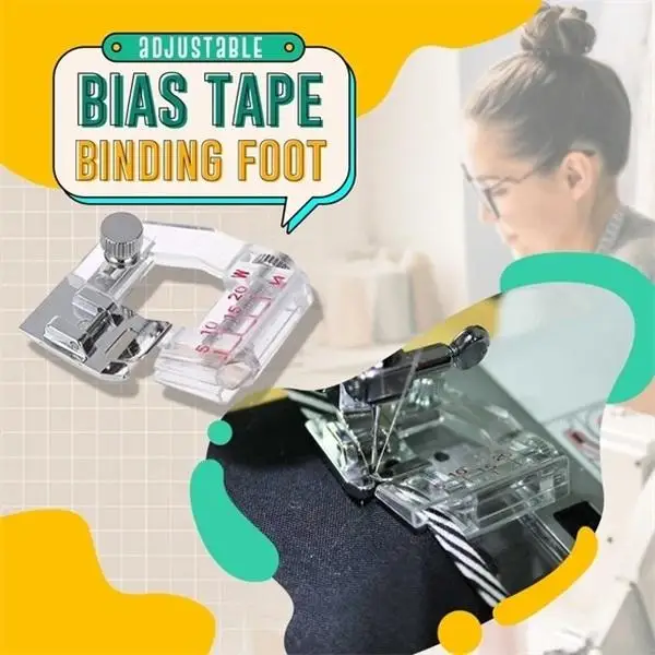 1 pcs Adjustable Bias Tape Binding Foot Snap On Presser Foot For