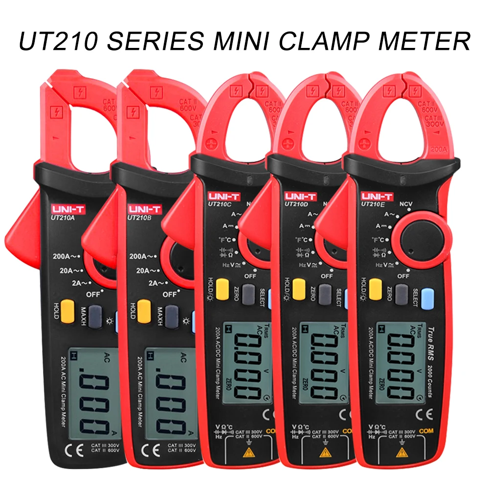 UNI T UT210A/B/C/D/E Мини цифровые клещи переменного/постоянного тока Напряжение True RMS