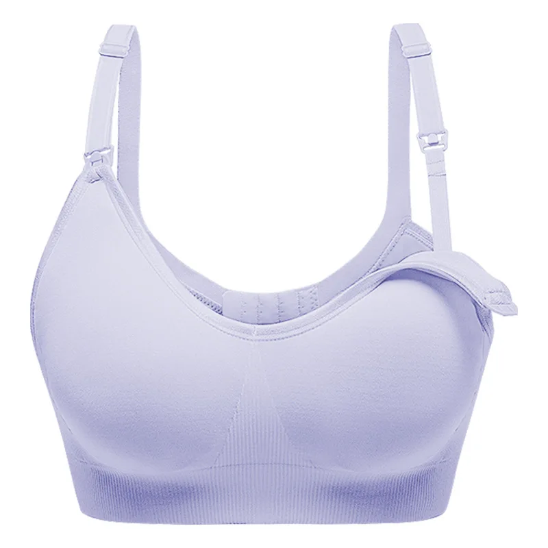 Purple OkayMom E F G Cup бюстгальтер для беременных и кормящих беспроводной пижамы нижнее белье бюстгальтер для беременных женщин бюстгальтер для медсестры - Цвет: Purple
