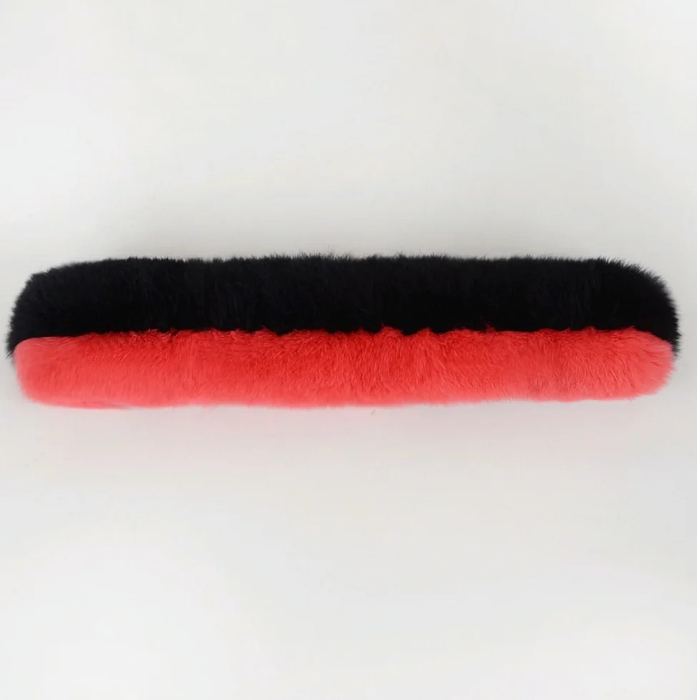 black and red W181002 осенне-зимний модный стиль имеет растягивающиеся кроличьи волосы, чтобы соответствовать цвету, чтобы сохранить тепло мягкой и удобной моде - Цвет: black and red