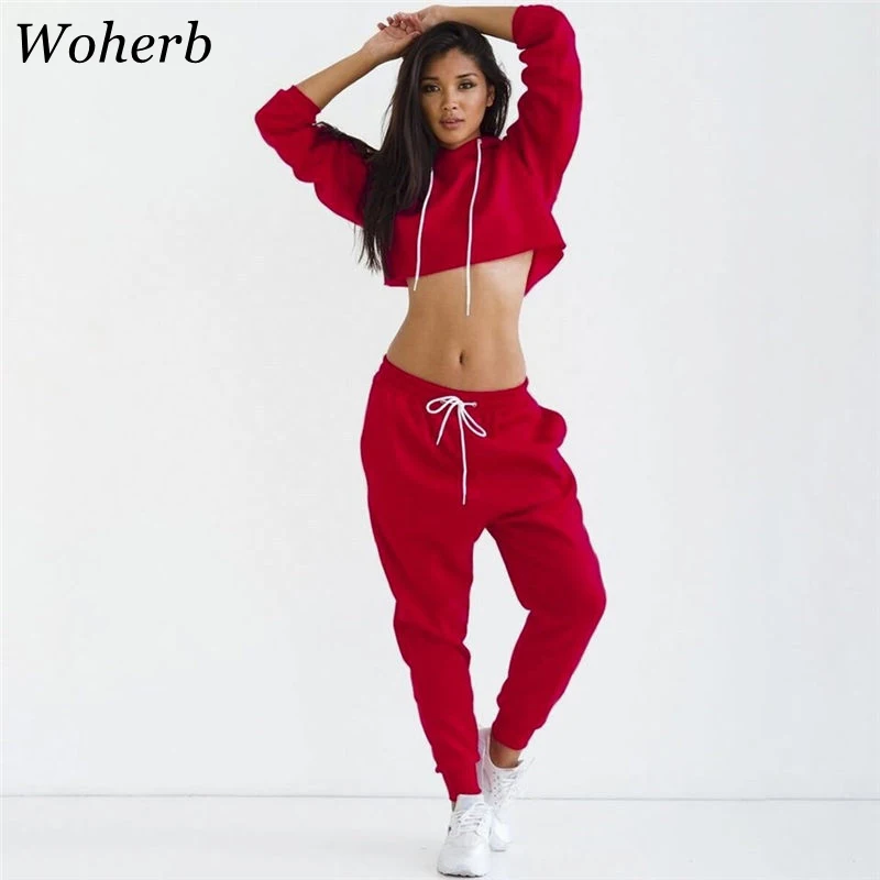 Woherb 2020 спортивный костюм женский повседневный комплект из двух предметов