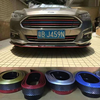 

Universal Fake Carbon Fiber Red Blue Silver Yellow Front lip Chin Strip Body Kit Cover 2.5 Meters for Audi BMW Volkswagen Benz