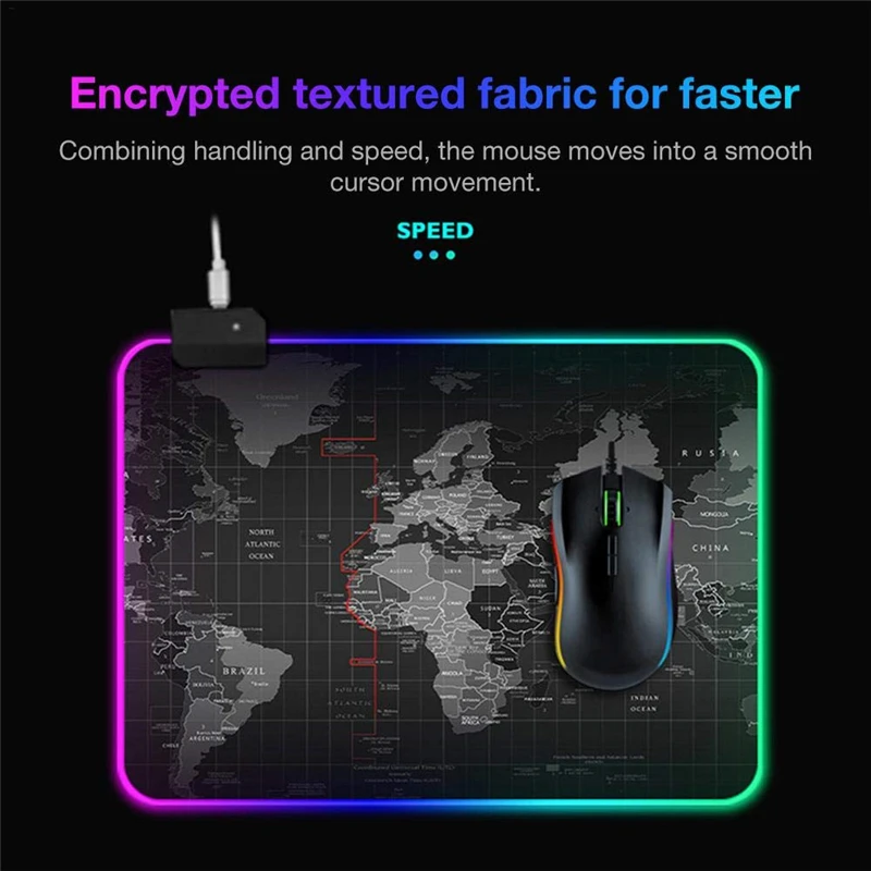  RBG Large Gaming Mouse Pad Old World Map Mousepad Non-slip Rubber Desk Mat Computer Pad Keyboard Pa