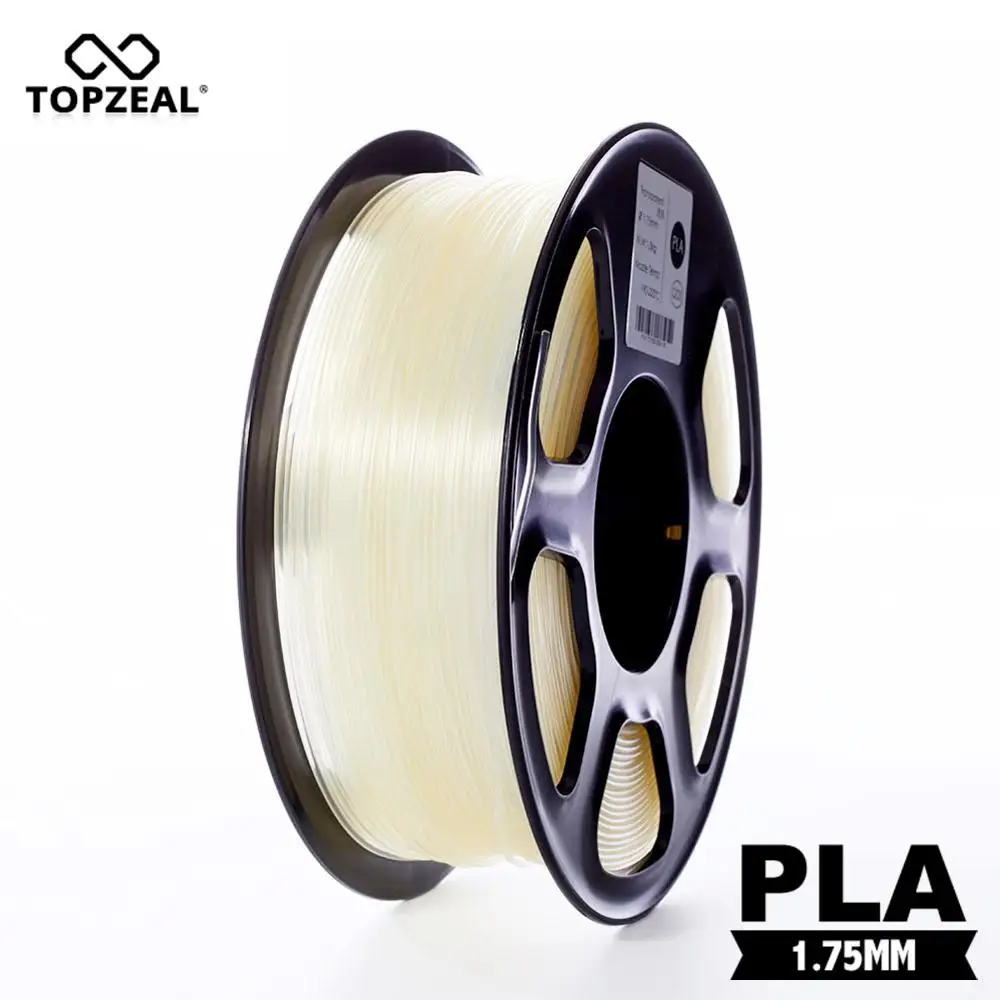 Прозрачный пластиковый наполнитель TOPZEAL для 3d печати пла нить 1 75 мм кг точность
