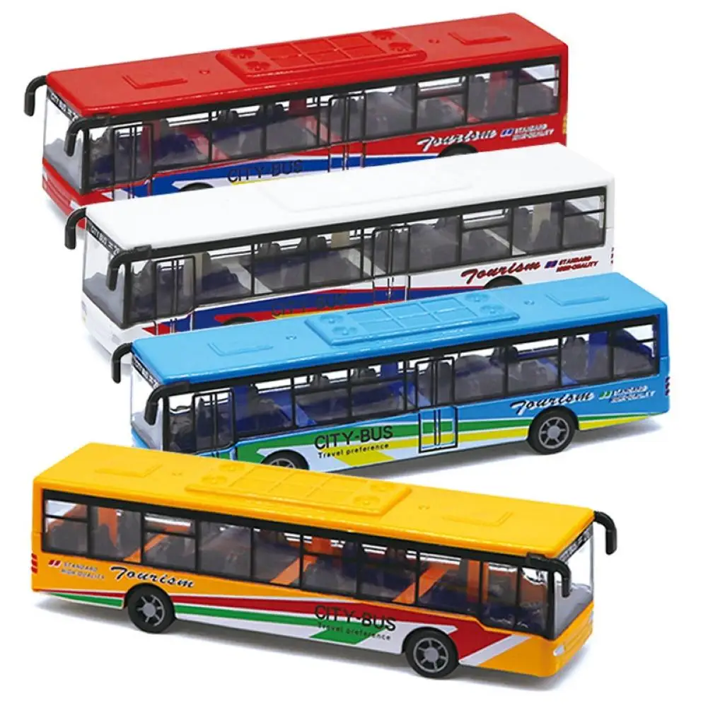 Alloy Mini Pull Back Car Alloy Bus Model Desktop Decor Kids Collectible Diecast Car Vehicle Toy For Child Christmas Gift big container transporter play set 3pcs mini engineering vehicle car model toys kids boys gifts truck transporter child gifts