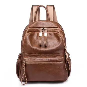 

Fanspack High Quality Fashion PU Leather Ladies Backpack Purse Fashion Retro Classic Bookbag Daypack School Daypack Student Bag