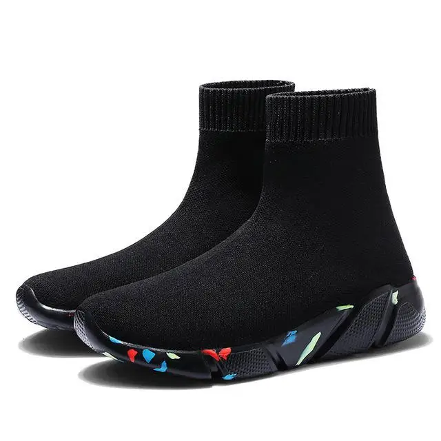 Breathable Ankle Boot Women Socks Shoes Female Sneakers Casual Winter Elasticity Wedge Platform Shoes zapatillas Mujer Soft Sole - Цвет: 4
